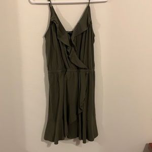 Express Green Dress with Ruffle Detail